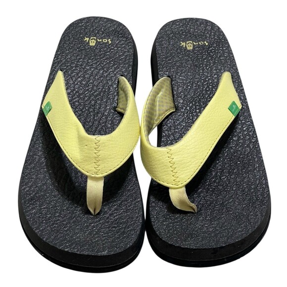 SANUK WOMEN FLIP FLOPS CASUAL COMFORT SANDALS YELLOW THONGS SWS2908 SZ US 8 - Picture 1 of 9